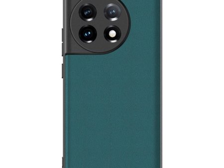 One Plus 11 Carbon Fiber Læderbetrukket Cover - Grøn For Discount