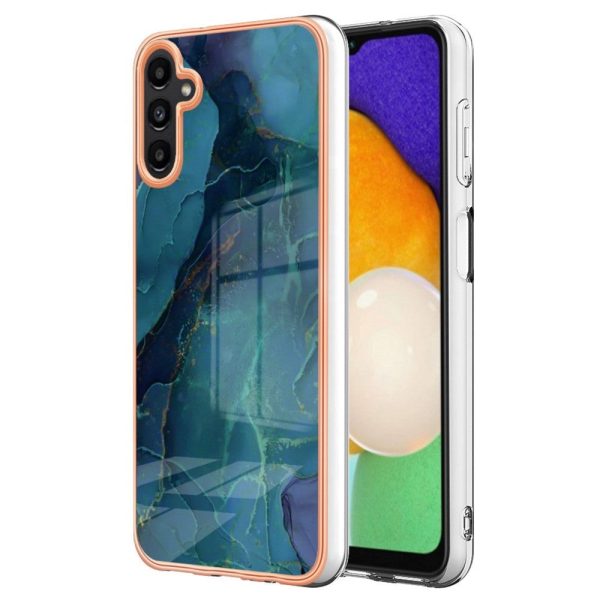 Samsung Galaxy A34 (5G) Hybrid Plastik Cover - Grøn   Blå Marmor Online now