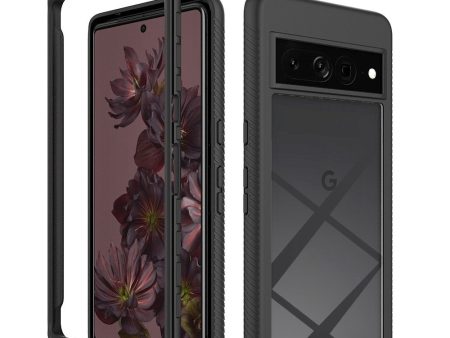 Google Pixel 7 Pro Acrylic Combo Cover Gennemsigtig   Sort Sale