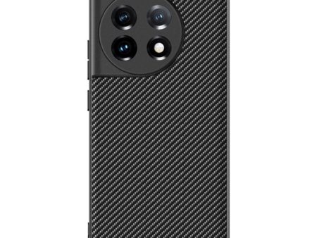 One Plus 11 Carbon Fiber Læderbetrukket Cover - Sort   Grå For Cheap