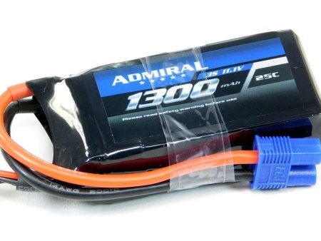 Admiral 1300mAh 3S 11.1V 25C LiPo Battery with EC3 Connector Online Hot Sale