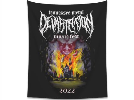 TMDMF Burning Church Printed Wall Tapestry on Sale