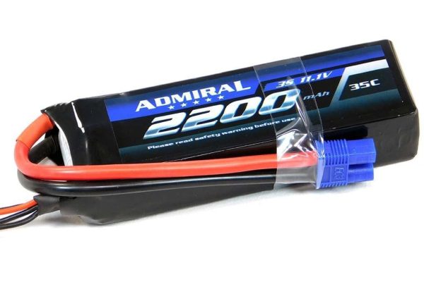 Admiral 2200mAh 3S 11.1V 35C LiPo Battery with EC3 Connector For Sale