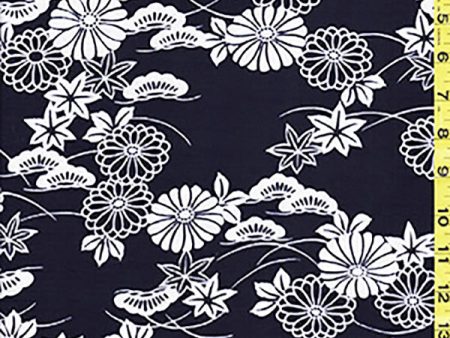 Yukata Fabric - 014 - Mums, Maples & Pines on Sale