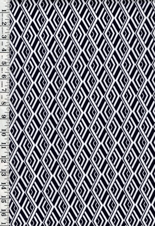 Yukata Fabric - 644 - Radiating Diamonds - Indigo & White Fashion