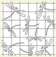 Sashiko Pre-printed Sampler (Olympus) - # 041 Dragonflies - Gold Fashion