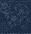 Sashiko Pre-printed Sampler - QH Textiles - SC0017-09 - Bracken Fern - Navy Supply