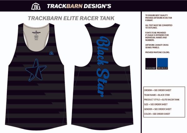 Black-Star- Womens Track Singlet Hot on Sale