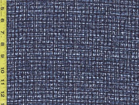 Yukata Fabric - 024 - Small Lattice with Tiny Squares - Indigo Online Hot Sale