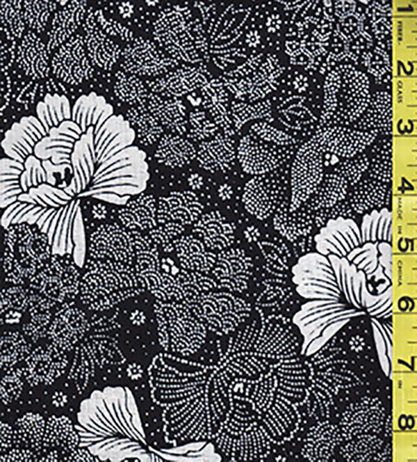 Yukata Fabric - 108 - Compact Dotted Peonies Online Sale