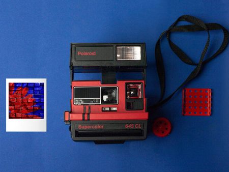 Camera Polaroid 645 CL Supercolor Instant Film Camera Red Black Stripes For Cheap