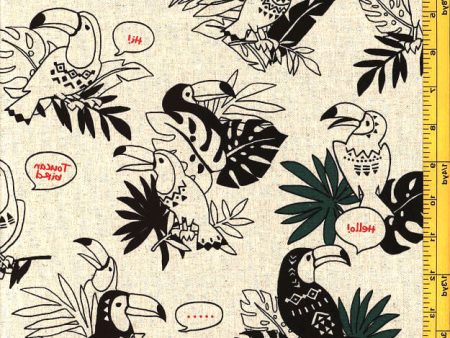 Japanese Novelty - Cosmo Toucans - Cotton - Linen - Natural Supply