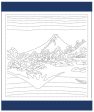 Sashiko Pre-printed Sampler (Olympus) -  # 2097 -  Hokusai  Koushuu Misaka Suimen  - Mt. Fuji Lake Reflection -Navy Discount