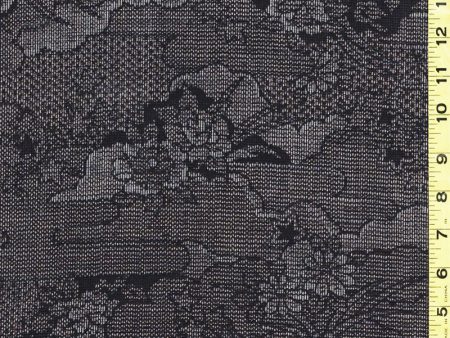 410 - Japanese Combined Weave - Floral Clouds - Gray Sale