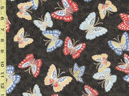 Asian - Niwa Colorful Butterflies - 04386-K - Black For Cheap