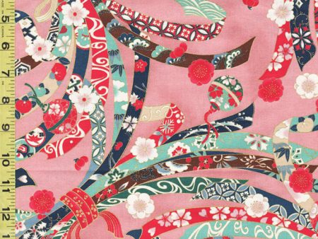 Quilt Gate - Suzune Large Colorful Noshi Ribbons - HR3340-11B - Pink For Discount