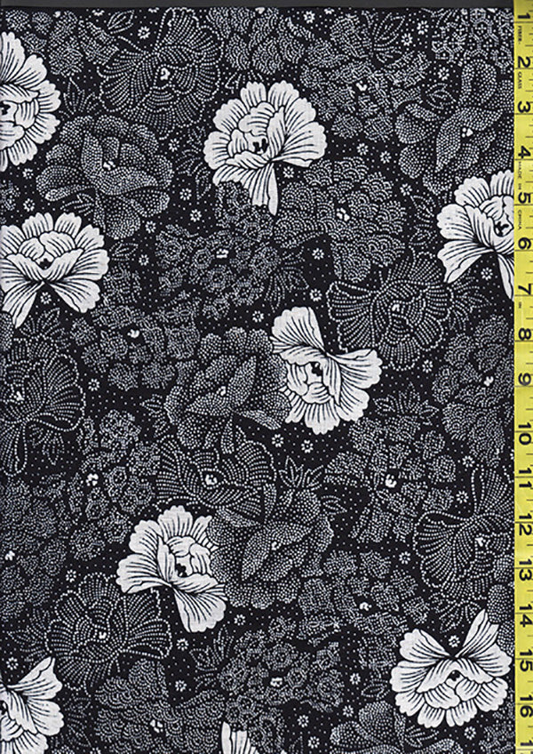 Yukata Fabric - 108 - Compact Dotted Peonies Online Sale