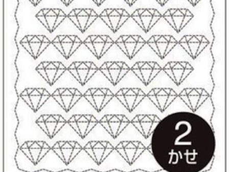 Sashiko Pre-printed Sampler (Olympus) - # 1063 Diamond Jewels - White - ON SALE Online now