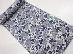 Yukata Fabric - 653 - Chrysanthemums & Curly Vines - White & Indigo For Discount