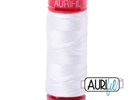 Aurifil 12wt Cotton Thread - 54 yards - 2024 White on Sale