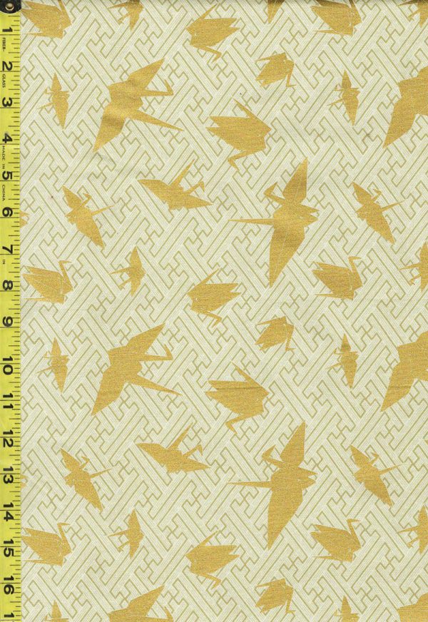 Japanese - Kokka Golden Origami Cranes - YKA-79100-A17 - Cream Online now