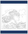 Sashiko Pre-printed Sampler (Olympus) - Hokusai  Kanagawa Oki Namiura  - Great Waves - # 2094 - Navy on Sale