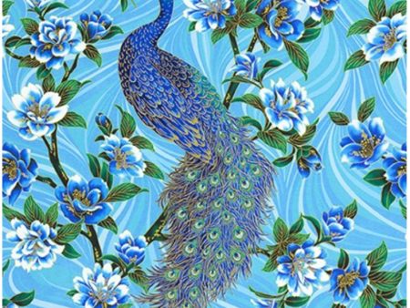 SALE - Asian - Peacock Garden - Peacock & Floral Garden PANEL - SRKM-20664-63 - Sky - ON SALE Fashion