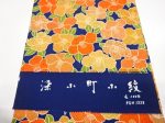 973 - Japanese Wool - Camellias - Navy Blue Online Sale