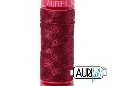 Aurifil 12wt Cotton Thread - 54 yards - 2460 Dark Carmine Red Online now