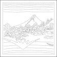 Sashiko Pre-printed Sampler (Olympus) - HokusaI  Koushuu Misaka Suimen  - Mt. Fuji Lake Reflection - # 1097 - White Cheap