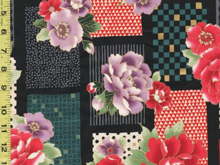 Quilt Gate - Modern Japanese - Patchwork & Peonies - HR3360-11E Fashion