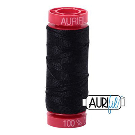 Aurifil 12wt Cotton Thread - 54 yards - 2692 Black Online now