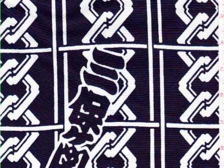 Yukata Fabric - 048 - Chainlinks & Kanji For Cheap