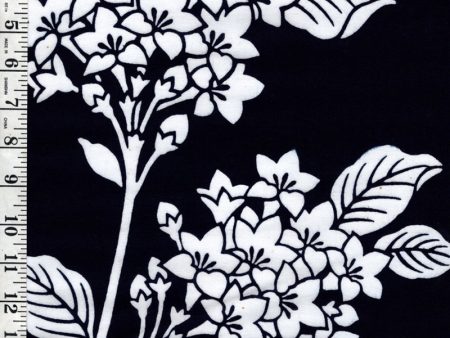 Yukata Fabric - 645 - Hydrangea Bouquets - Dark Navy - Indigo Online Sale