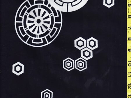 Yukata Fabric - 022 - Floating Wheels & Hexagons on Sale