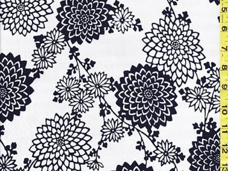 Yukata Fabric - 036 - Mums & Daisies - White Online Hot Sale