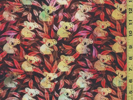 Australian - In the Beginning - Australian Beauties - Koalas - 2AUB-1 - Brown, Yellow & Orange - ON SALE - $5.00 yard - Last 2 Yards Fashion