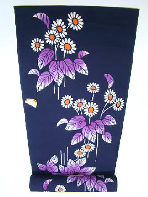 Yukata Fabric - 519 - Daisies - Purple For Sale