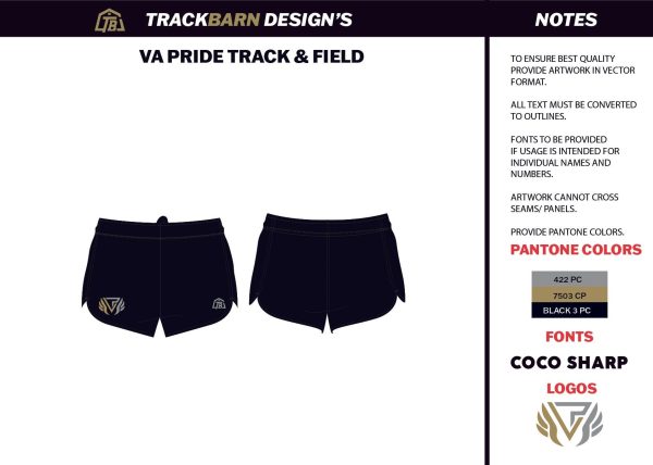 VA-Pride- Womens Split Track Short For Cheap