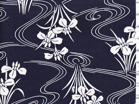 Yukata Fabric - 090 - Iris & River Swirls Fashion