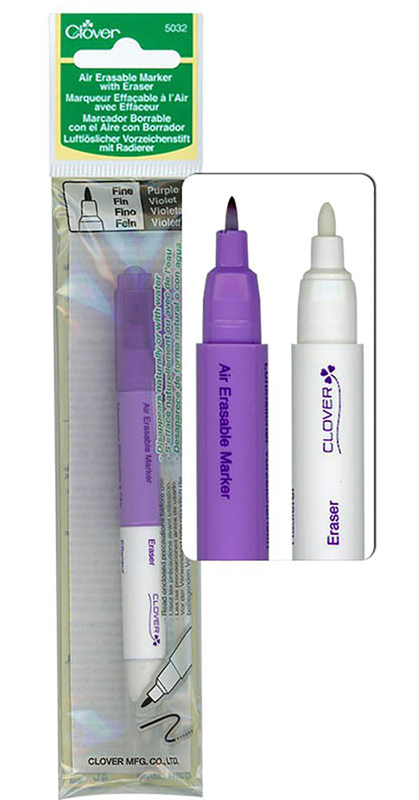 Notions - Clover Air Erasable Marker & Eraser - Purple - # 5032 Online Hot Sale