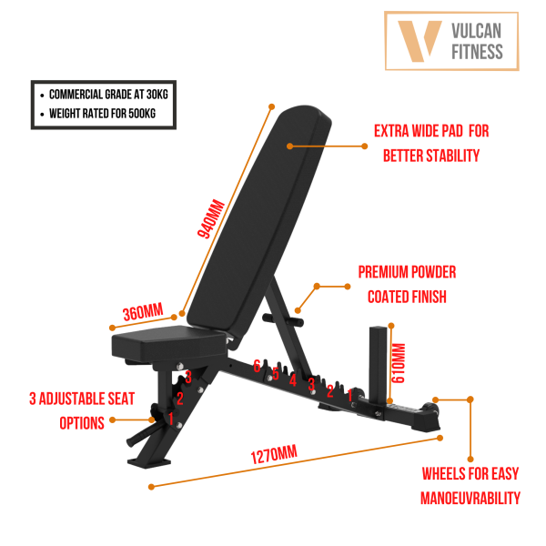 VULCAN Pro Adjustable Bench 2.0 | IN STOCK Hot on Sale