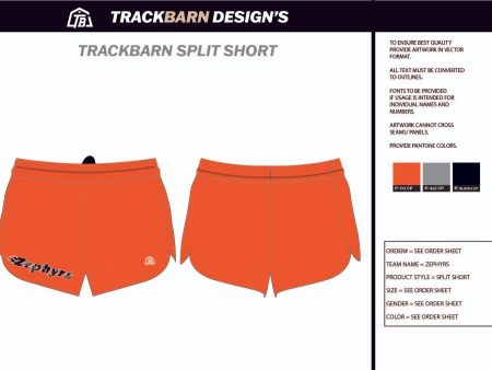 Zephyrs-TC- Womens Split Track Short Discount