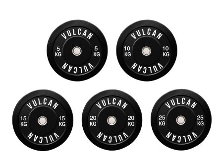 VULCAN Olympic Black Bumper Plates (150KG SET) | IN STOCK Supply