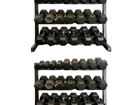 VULCAN Commercial Hex Dumbbells (1kg to 50kg | 23 Sets) & 2x Dumbbell Rack | IN STOCK Online Hot Sale