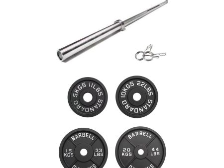 VULCAN Standard Machined Olympic Iron Plates Package (Olympic Barbell & 100kg Iron Plates) | IN STOCK on Sale