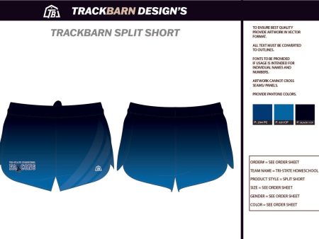 Tri-State-HomeSchool-Falcons Mens Split Track Short For Discount